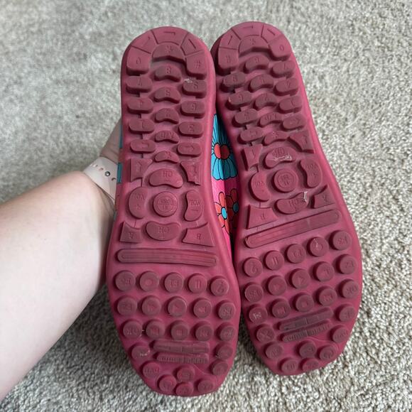 Venus Pink Printed Floral Leather Slip On Loafers Women's Size 41 / US Size 10 - Picture 6 of 10